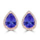 7ct Pear Shape Tanzanite Earring with 0.54 cttw Diamond