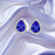 7ct Pear Shape Tanzanite Earring with 0.54 cttw Diamond