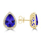 7ct Pear Shape Tanzanite Earring with 0.54 cttw Diamond