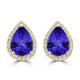 7ct Pear Shape Tanzanite Earring with 0.54 cttw Diamond