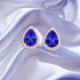 7ct Pear Shape Tanzanite Earring with 0.54 cttw Diamond