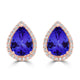 7ct Pear Shape Tanzanite Earring with 0.54 cttw Diamond