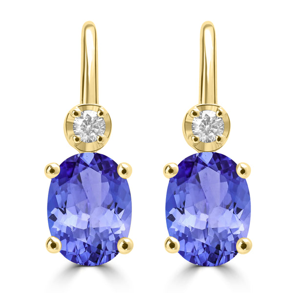 2.4ct Oval Tanzanite Earring with 0.1 cttw Diamond