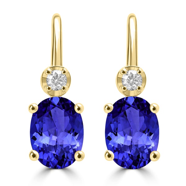 2.4ct Oval Tanzanite Earring with 0.1 cttw Diamond