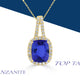 2.1ct Cushion Tanzanite Pendant with 0.28 cttw Diamond