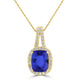 2.1ct Cushion Tanzanite Pendant with 0.28 cttw Diamond