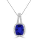 2.1ct Cushion Tanzanite Pendant with 0.28 cttw Diamond