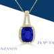 2.1ct Cushion Tanzanite Pendant with 0.28 cttw Diamond