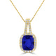 2.1ct Cushion Tanzanite Pendant with 0.28 cttw Diamond