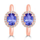 2ct Oval Tanzanite Earring with 0.311 cttw Diamond