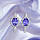 2ct Oval Tanzanite Earring with 0.311 cttw Diamond