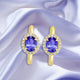 2ct Oval Tanzanite Earring with 0.311 cttw Diamond