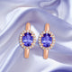 2ct Oval Tanzanite Earring with 0.311 cttw Diamond