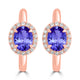 2ct Oval Tanzanite Earring with 0.311 cttw Diamond