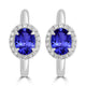 2ct Oval Tanzanite Earring with 0.311 cttw Diamond