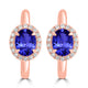 2ct Oval Tanzanite Earring with 0.311 cttw Diamond