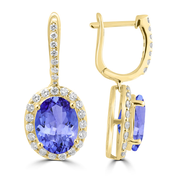 5.7ct Oval Tanzanite Earring with 0.63 cttw Diamond