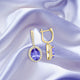 5.7ct Oval Tanzanite Earring with 0.63 cttw Diamond