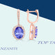 5.7ct Oval Tanzanite Earrings with 0.63 cttw Diamond