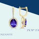 5.7ct Oval Tanzanite Earrings with 0.63 cttw Diamond