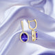 5.7ct Oval Tanzanite Earring with 0.63 cttw Diamond