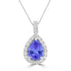 3.5ct Pear Shape Tanzanite Pendant with 0.86 cttw Diamond