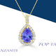 3.5ct Pear Shape Tanzanite Pendant with 0.86 cttw Diamond