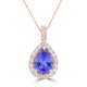 3.5ct Pear Shape Tanzanite Pendant with 0.86 cttw Diamond