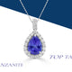 3.5ct Pear Shape Tanzanite Pendant with 0.86 cttw Diamond