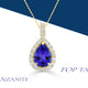 3.5ct Pear Shape Tanzanite Pendant with 0.86 cttw Diamond