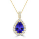 3.5ct Pear Shape Tanzanite Pendant with 0.86 cttw Diamond