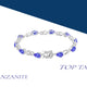 8.5ct Pear Shape Tanzanite Bracelet with 0.25 cttw Diamond