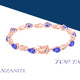 8.5ct Pear Shape Tanzanite Bracelet with 0.25 cttw Diamond