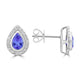 0.8ct Pear Shape Tanzanite Earring with 0.28 cttw Diamond