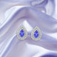 0.8ct Pear Shape Tanzanite Earring with 0.28 cttw Diamond