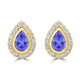 0.8ct Pear Shape Tanzanite Earring with 0.28 cttw Diamond