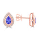 0.8ct Pear Shape Tanzanite Earring with 0.28 cttw Diamond