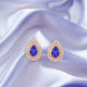 0.8ct Pear Shape Tanzanite Earring with 0.28 cttw Diamond