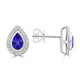 0.8ct Pear Shape Tanzanite Earring with 0.28 cttw Diamond