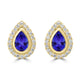 0.8ct Pear Shape Tanzanite Earring with 0.28 cttw Diamond