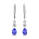 0.8ct Pear Shape Tanzanite Earring with 0.07 cttw Diamond