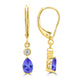 0.8ct Pear Shape Tanzanite Earring with 0.07 cttw Diamond