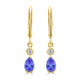 0.8ct Pear Shape Tanzanite Earring with 0.07 cttw Diamond