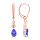 0.8ct Pear Shape Tanzanite Earring with 0.07 cttw Diamond