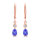 0.8ct Pear Shape Tanzanite Earring with 0.07 cttw Diamond