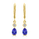 0.8ct Pear Shape Tanzanite Earring with 0.07 cttw Diamond