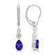 0.8ct Pear Shape Tanzanite Earring with 0.07 cttw Diamond