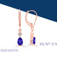 0.8ct Pear Shape Tanzanite Earring with 0.07 cttw Diamond