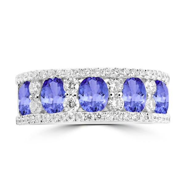 1.75ct Oval Tanzanite Ring with 0.75 cttw Diamond