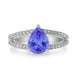 1.65ct Pear Shape Tanzanite Ring with 0.28 Diamond